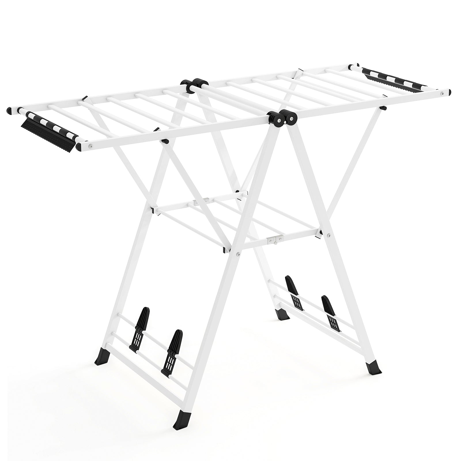Height Adjustable Clothes Drying Rack, White Drying Racks White at Gallery Canada