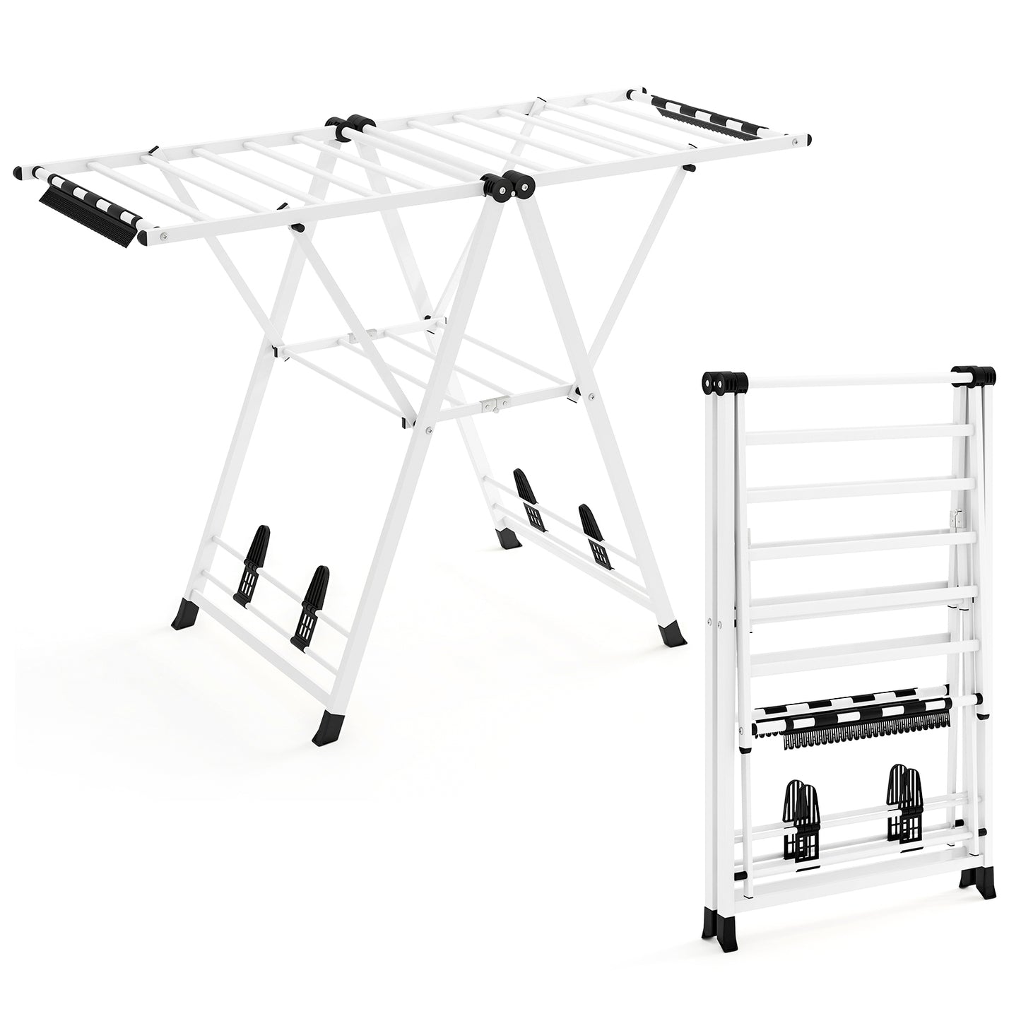 Height Adjustable Clothes Drying Rack, White Drying Racks at Gallery Canada