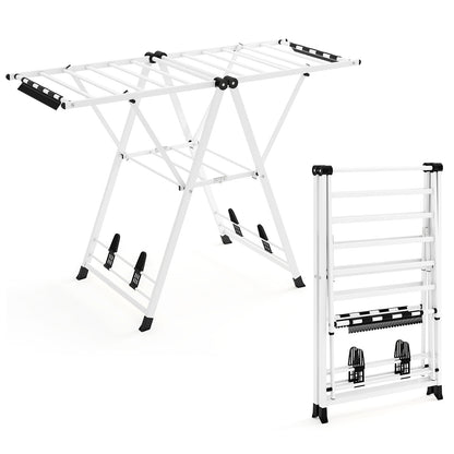 Height Adjustable Clothes Drying Rack, White Drying Racks at Gallery Canada