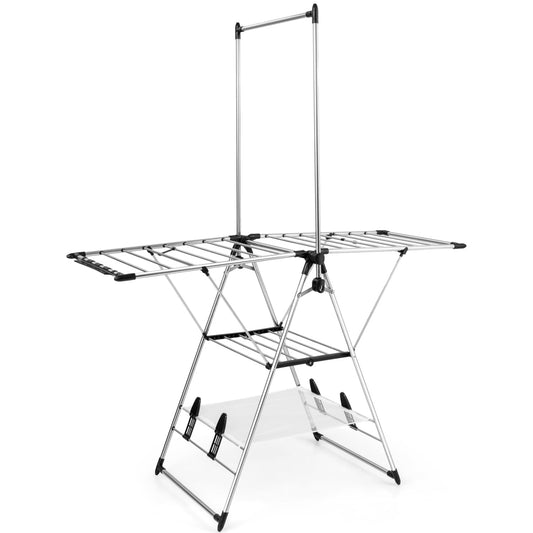 6-Level Adjustable Height Clothes Drying Rack, Silver Drying Racks Silver at Gallery Canada