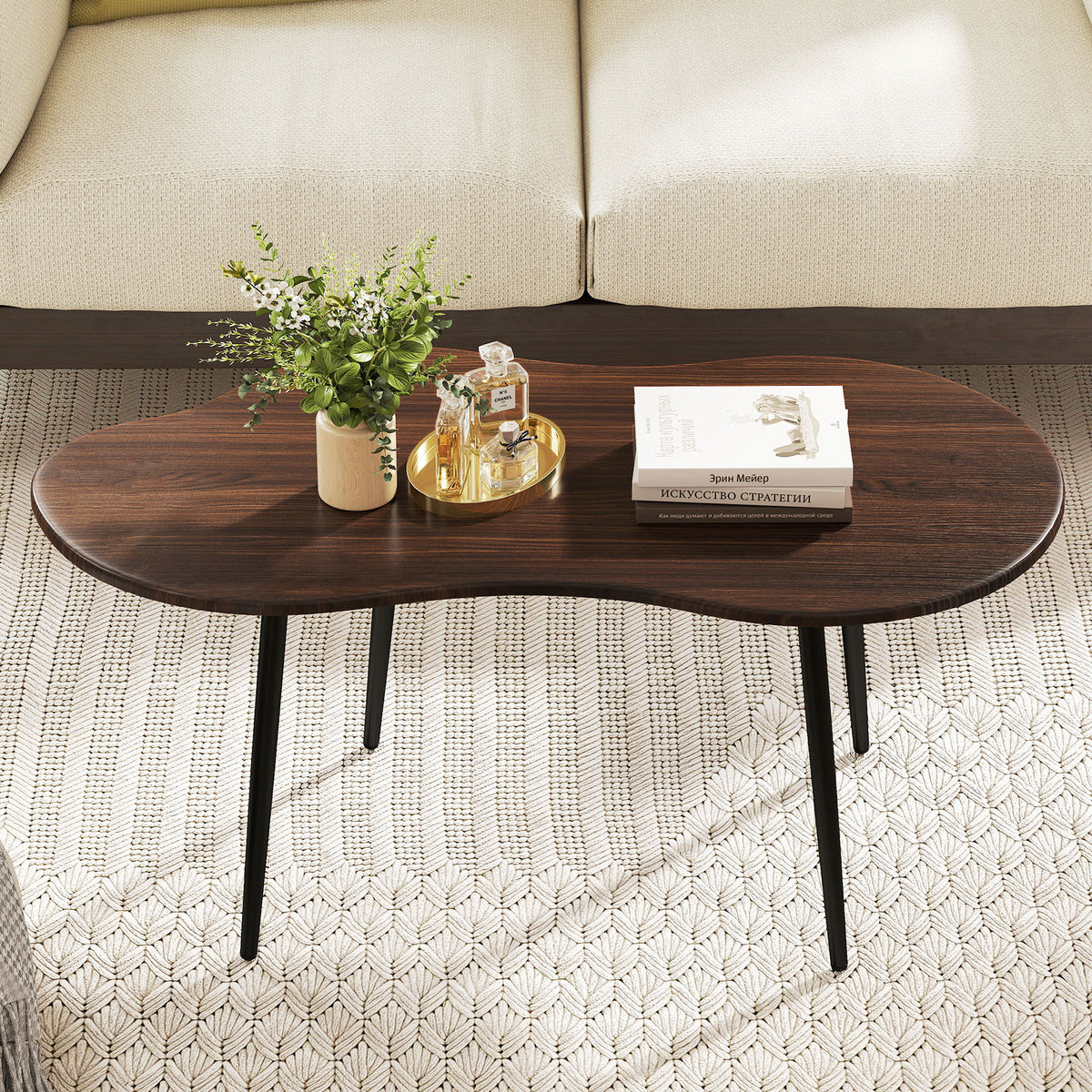 Cloud Shape Coffee Table, 39.5", Walnut Coffee Tables at Gallery Canada