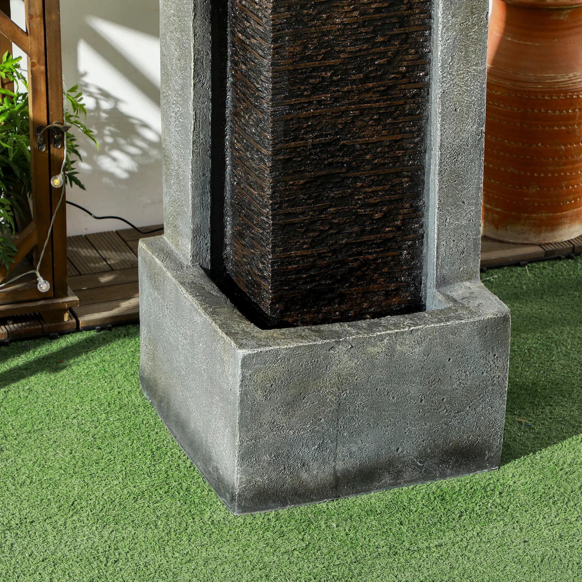 5-Tier Cascading Bowls Outdoor Fountain, LED Lights, Adjustable Flow, 43.3-inch Water Fountains at Gallery Canada