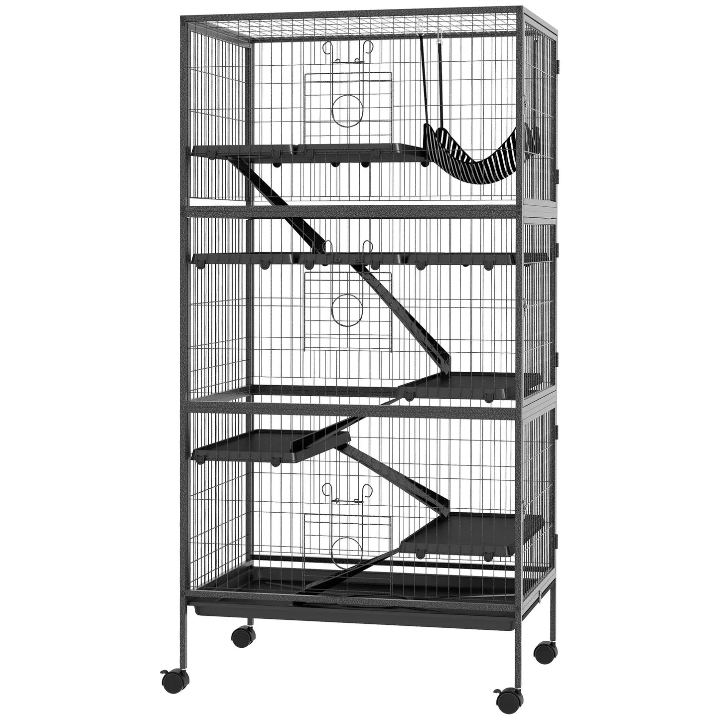 6-Tier Rolling Small Animal Cage, Rabbit Ferret Cage, Charcoal Grey Houses & Habitats Charcaol Grey at Gallery Canada