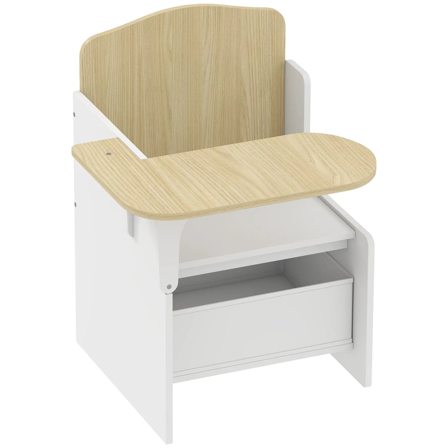 Kids Table And Chair Set With Storage Bin, Ages 3-5, White Kids Table Sets White, Natural wood at Gallery Canada