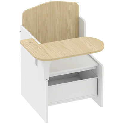 Kids Table And Chair Set With Storage Bin, Ages 3-5, White Kids Table Sets White, Natural wood at Gallery Canada