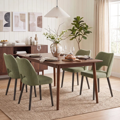 Chenille Upholstered Dining Chairs Set, Green Dining Chairs at Gallery Canada