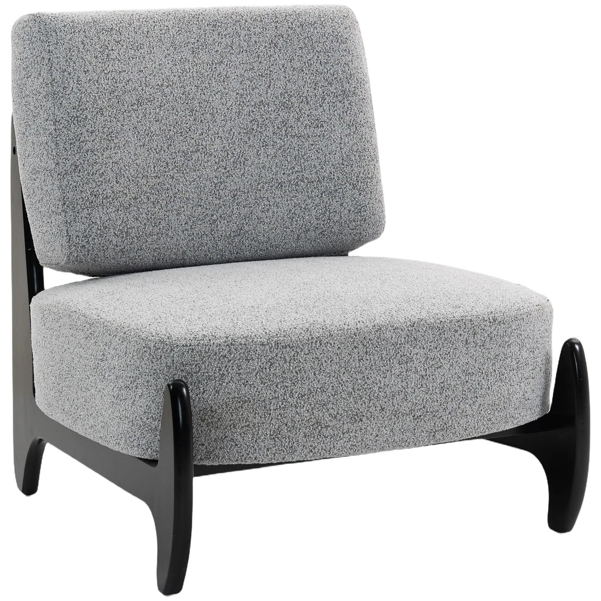 Accent Chair, Rubber Wood Frame, Wide Seat, Modern Chenille, Thick Cushion, Grey Accent Chairs at Gallery Canada