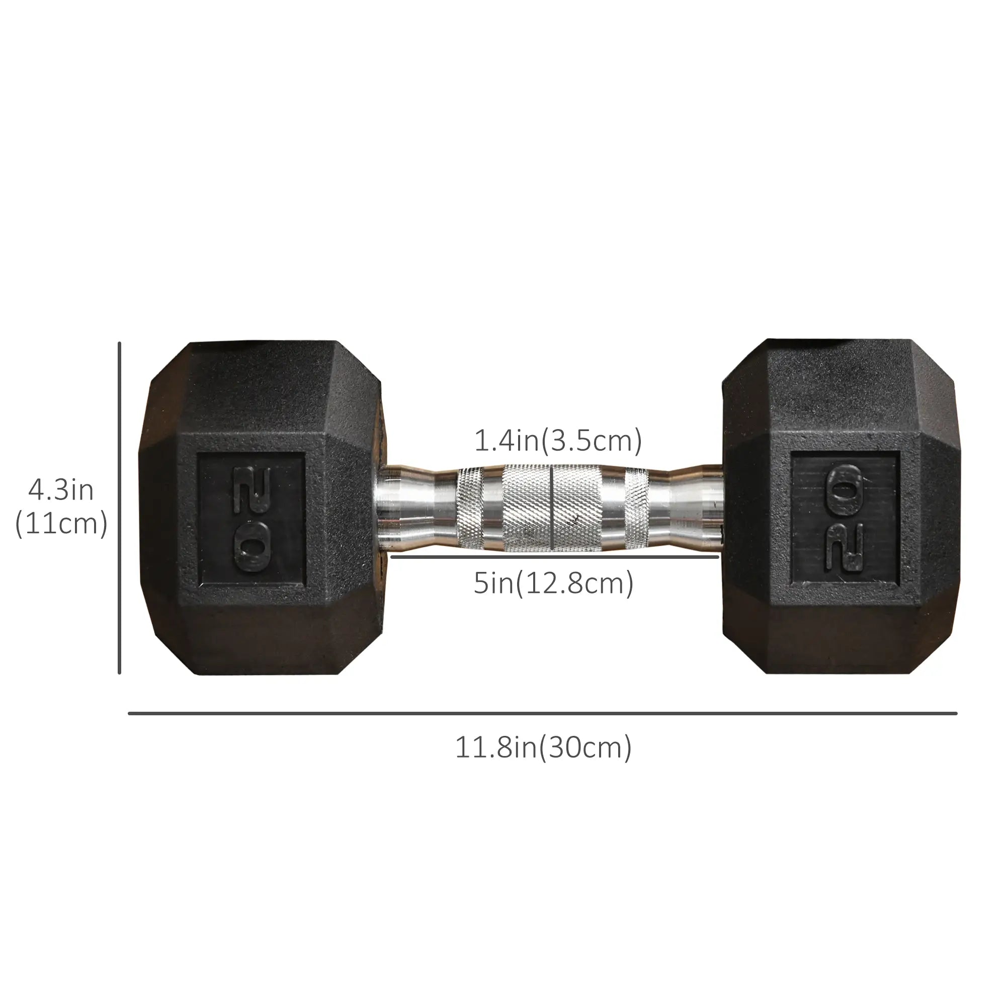 Rubber Dumbbells Weight Set, 40lbs Total, 20lbs Each, Black Dumbbells & Barbells at Gallery Canada