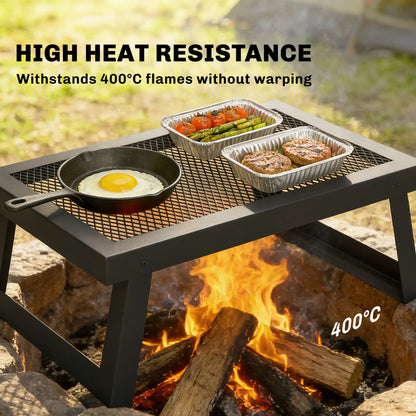 22" x 12" Folding Campfire Grill, Heavy Duty Carbon Steel, Black Charcoal BBQ Grils at Gallery Canada