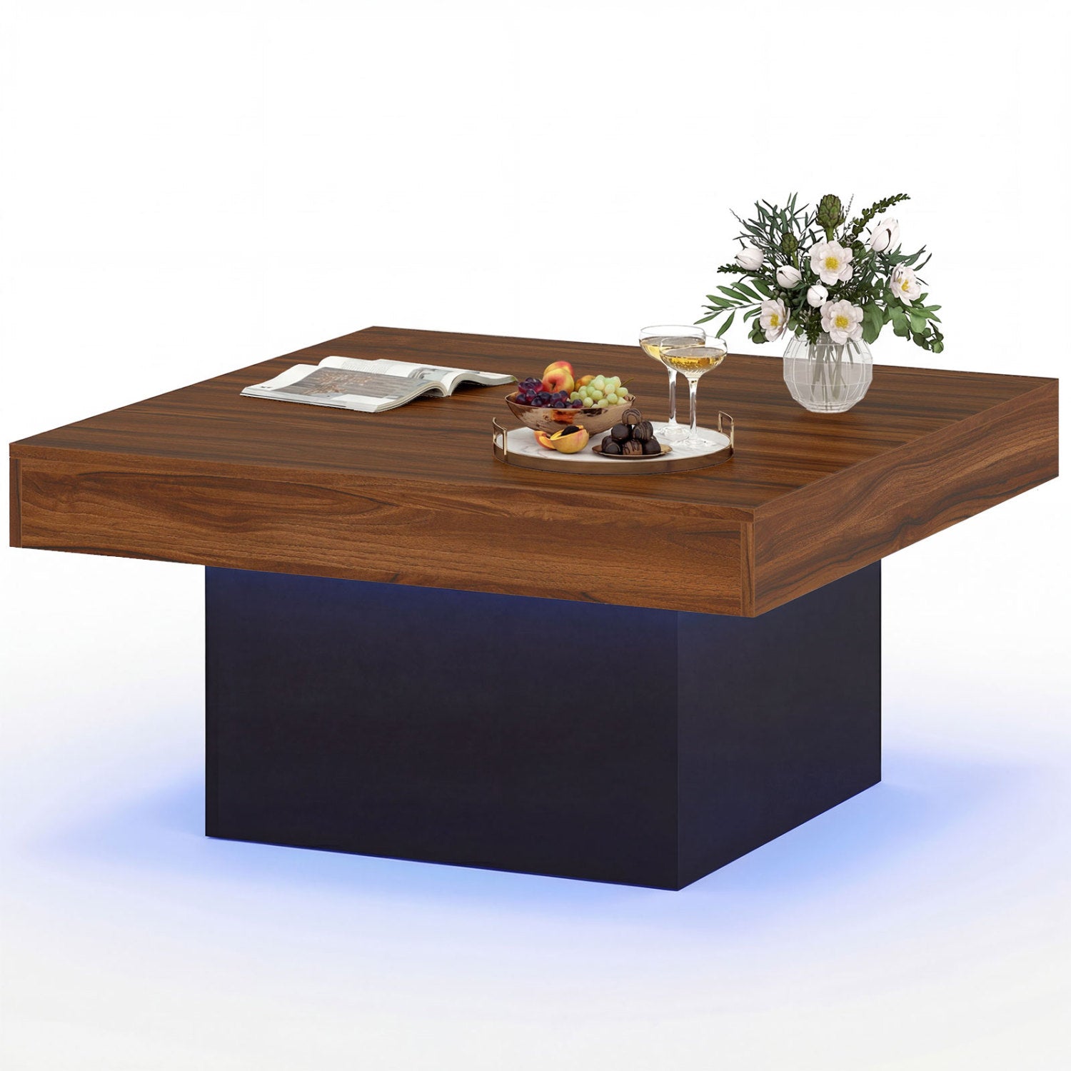 Coffee Table With LED Lights, Rustic Brown Coffee Tables Rustic Brown at Gallery Canada