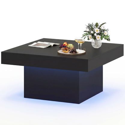 Coffee Table with LED Lights, Black Coffee Tables Black at Gallery Canada