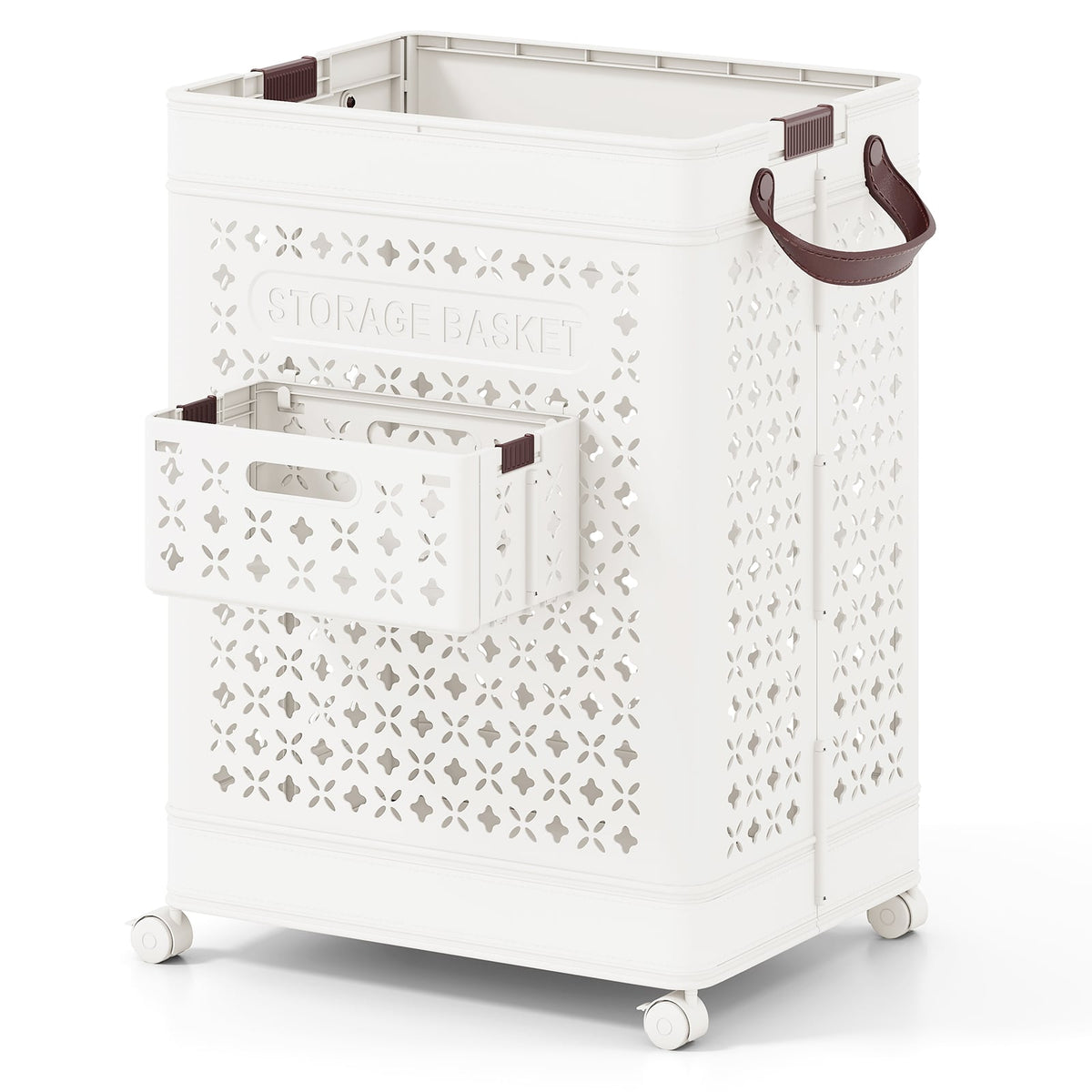 Collapsible Laundry Basket, 20 Gallon Plastic Storage Bin, White Laundry Baskets at Gallery Canada