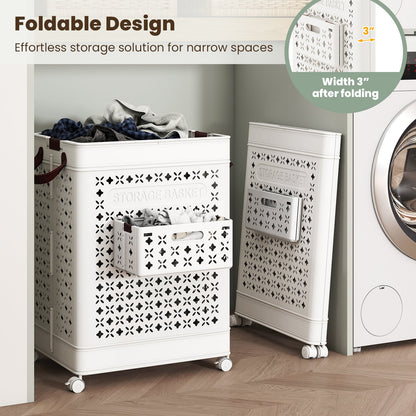 Collapsible Laundry Basket, 20 Gallon Plastic Storage Bin, White Laundry Baskets at Gallery Canada