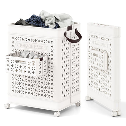 Collapsible Laundry Basket, 20 Gallon Plastic Storage Bin, White Laundry Baskets at Gallery Canada