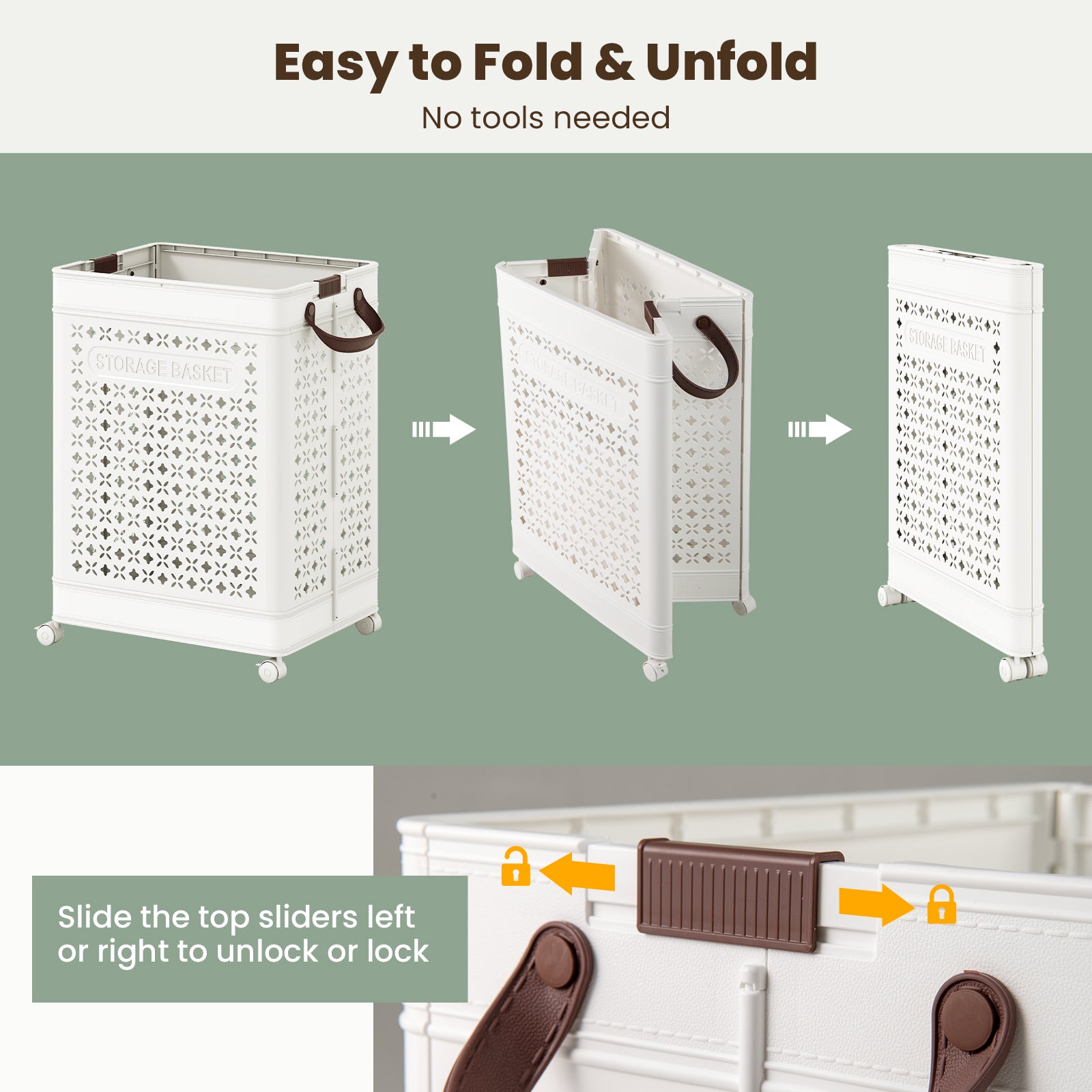 Collapsible Laundry Basket, 20 Gallon Plastic Storage Bin, White Laundry Baskets at Gallery Canada