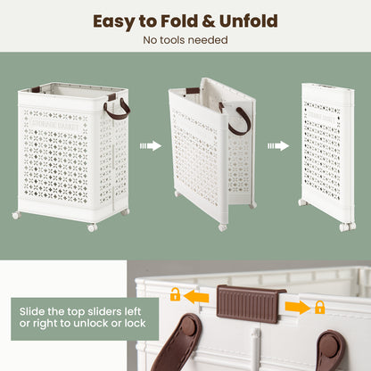 Collapsible Laundry Basket, 20 Gallon Plastic Storage Bin, White Laundry Baskets at Gallery Canada