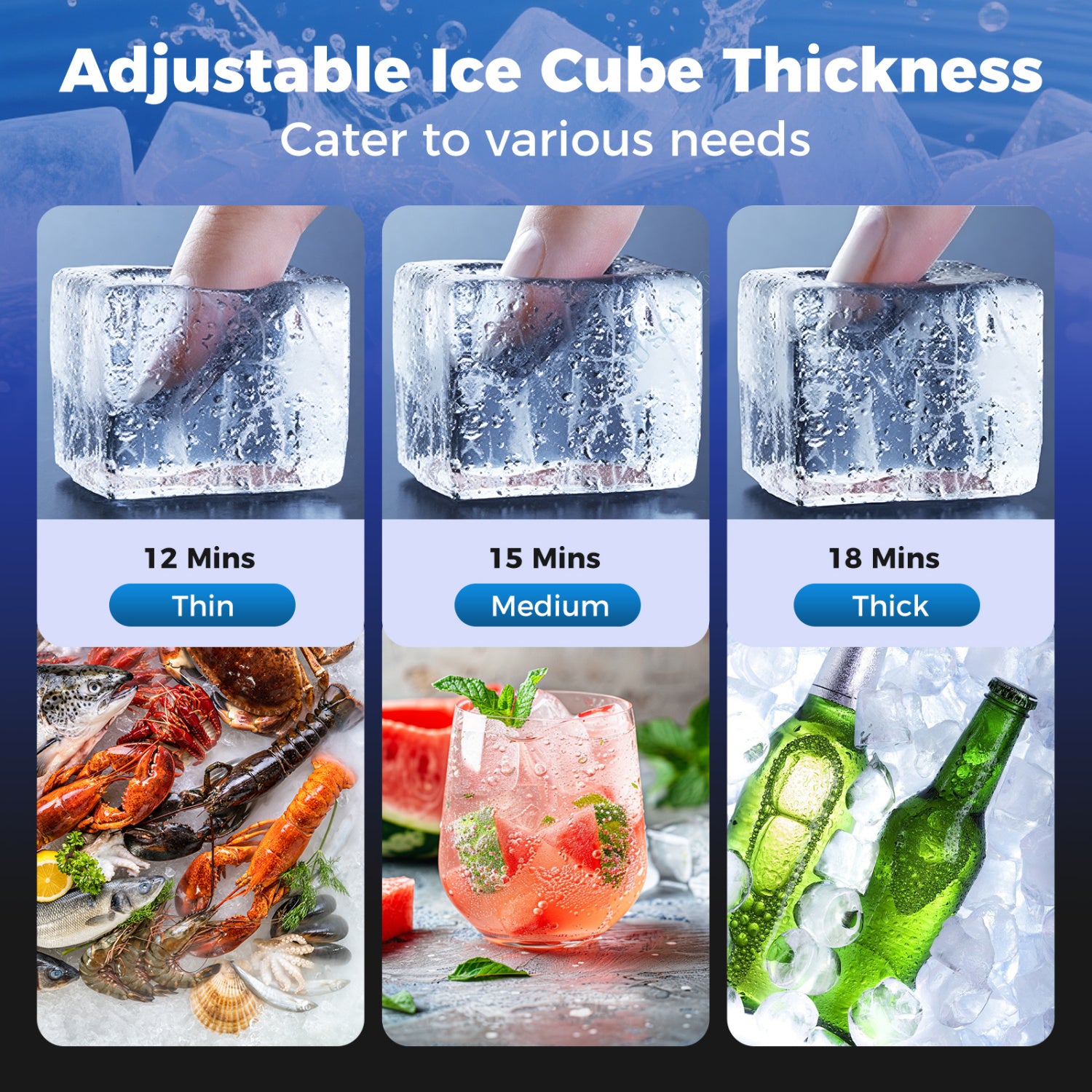 Commercial Ice Maker, 110 Lbs/24H, 25 Lbs Storage Ice Makers at Gallery Canada