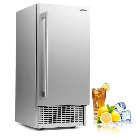 Commercial Under Counter Ice Maker, 90 lbs/Day, 15 Inch W, Silver Ice Makers Silver at Gallery Canada
