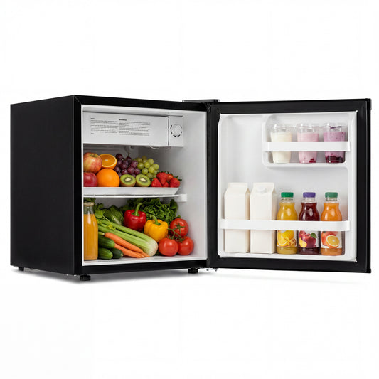 Compact Mini Fridge with 7-Level Adjustable Thermostat, Black Refrigerators Black at Gallery Canada