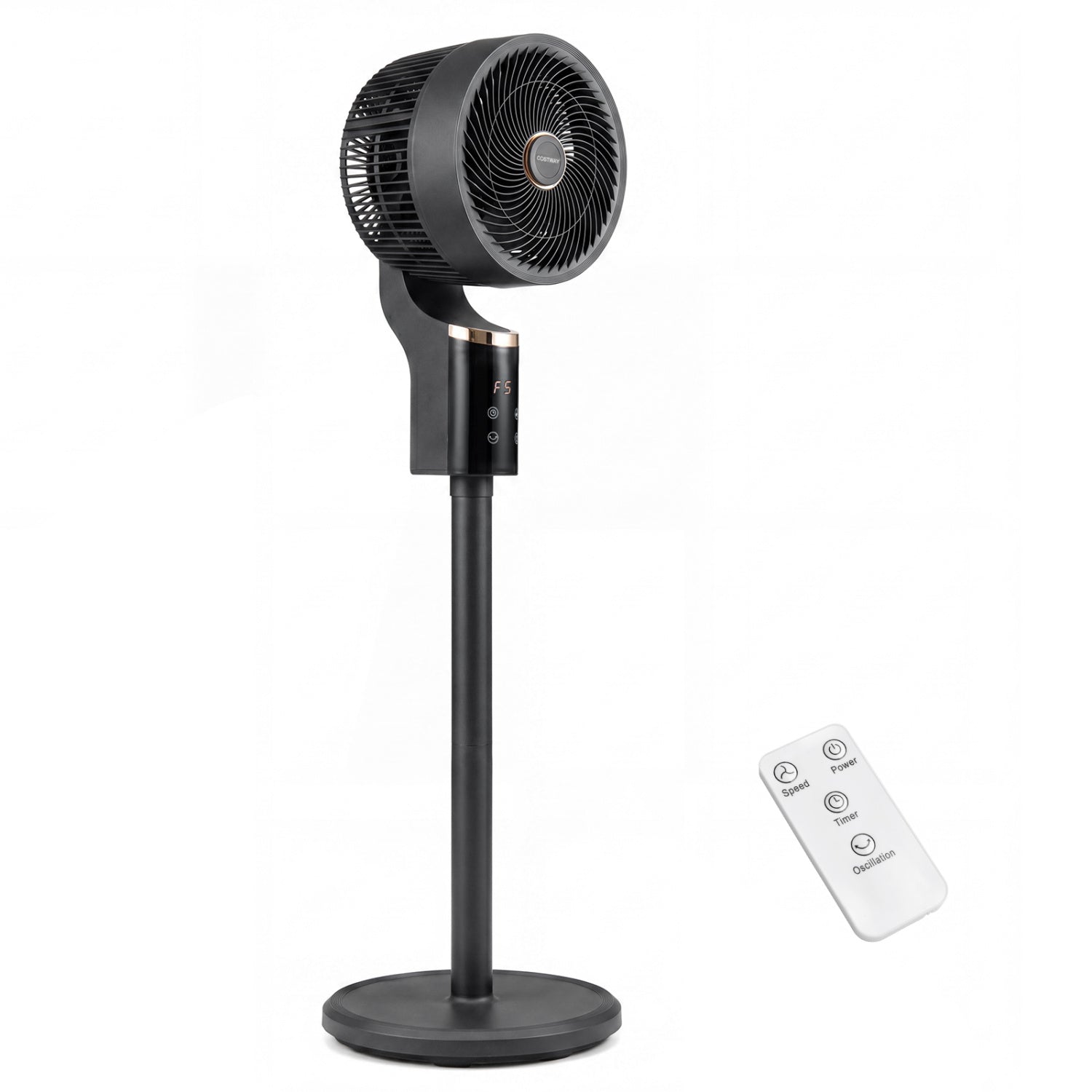 Compact Oscillating Fan, 70° Oscillation, 90° Tilt, Black Fans Black at Gallery Canada