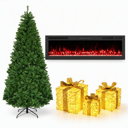 60" WiFi Fireplace, 7ft Christmas Tree, 3 Lighted Gift Boxes Christmas Decor & Accessories Options at Gallery Canada