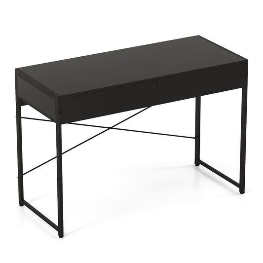 Computer Desk With 2 Drawers, 44 Inch, Black Computer Desks Black at Gallery Canada