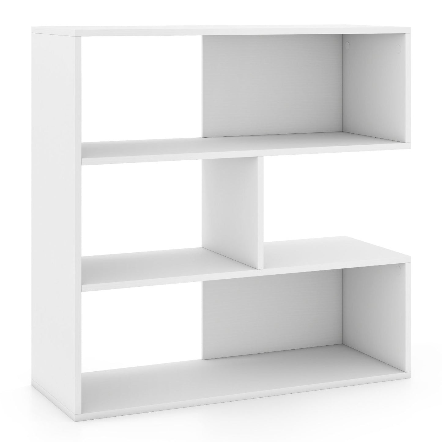 Concave Bookshelf, 3 Open Shelves, White Bookcases White at Gallery Canada
