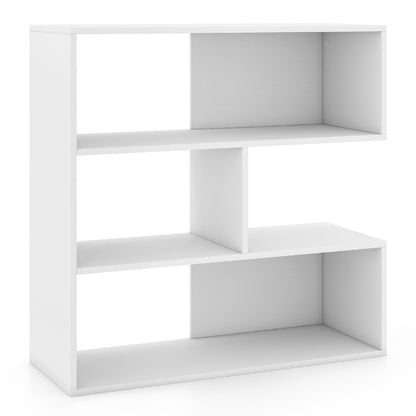 Concave Bookshelf, 3 Open Shelves, White Bookcases White at Gallery Canada