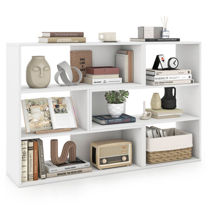 Concave & Convex Bookshelf Set, 3 Shelves, Anti-Toppling, White Bookcases White at Gallery Canada