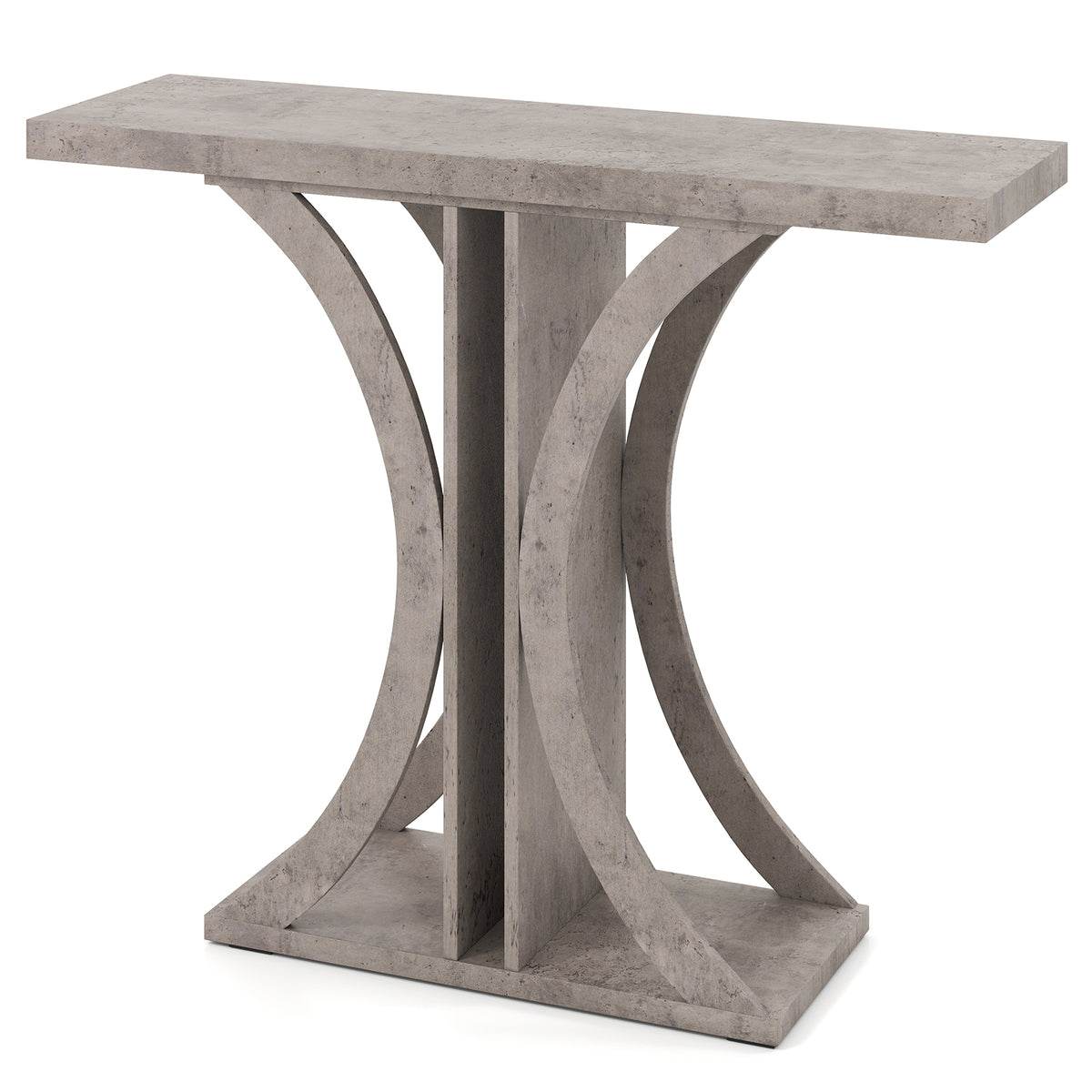 Console Table 39.5 Inch Rectangular Entryway Table with Geometric Frame, Gray Console Tables at Gallery Canada