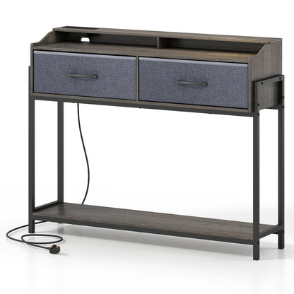 Console Table With Charging Station, 110 cm, Gray