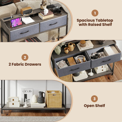 Console Table With Charging Station, 110 cm, Gray