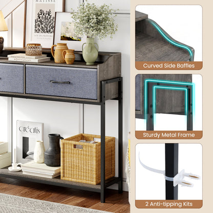 Console Table With Charging Station, 110 cm, Gray