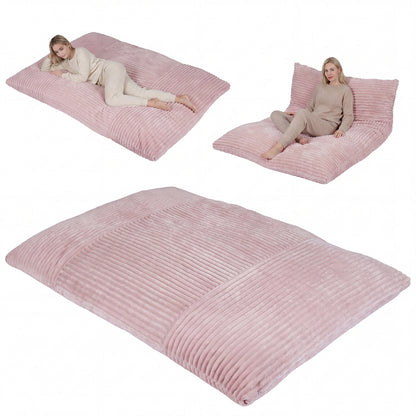 Convertible Bean Bag Floor Sofa, Corduroy Cover, Pink Floor Chairs Pink at Gallery Canada