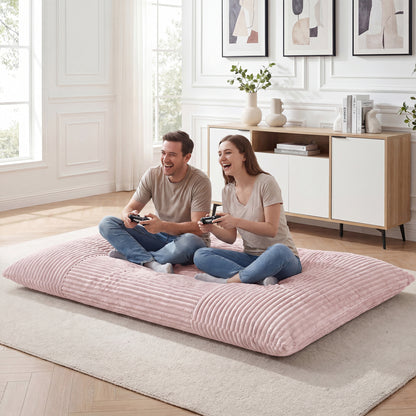 Convertible Bean Bag Floor Sofa, Corduroy Cover, Pink Floor Chairs at Gallery Canada