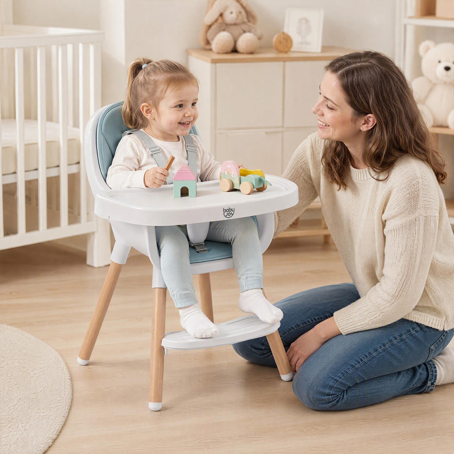 Convertible High Chair, 5-Point Harness, Blue High Chairs at Gallery Canada