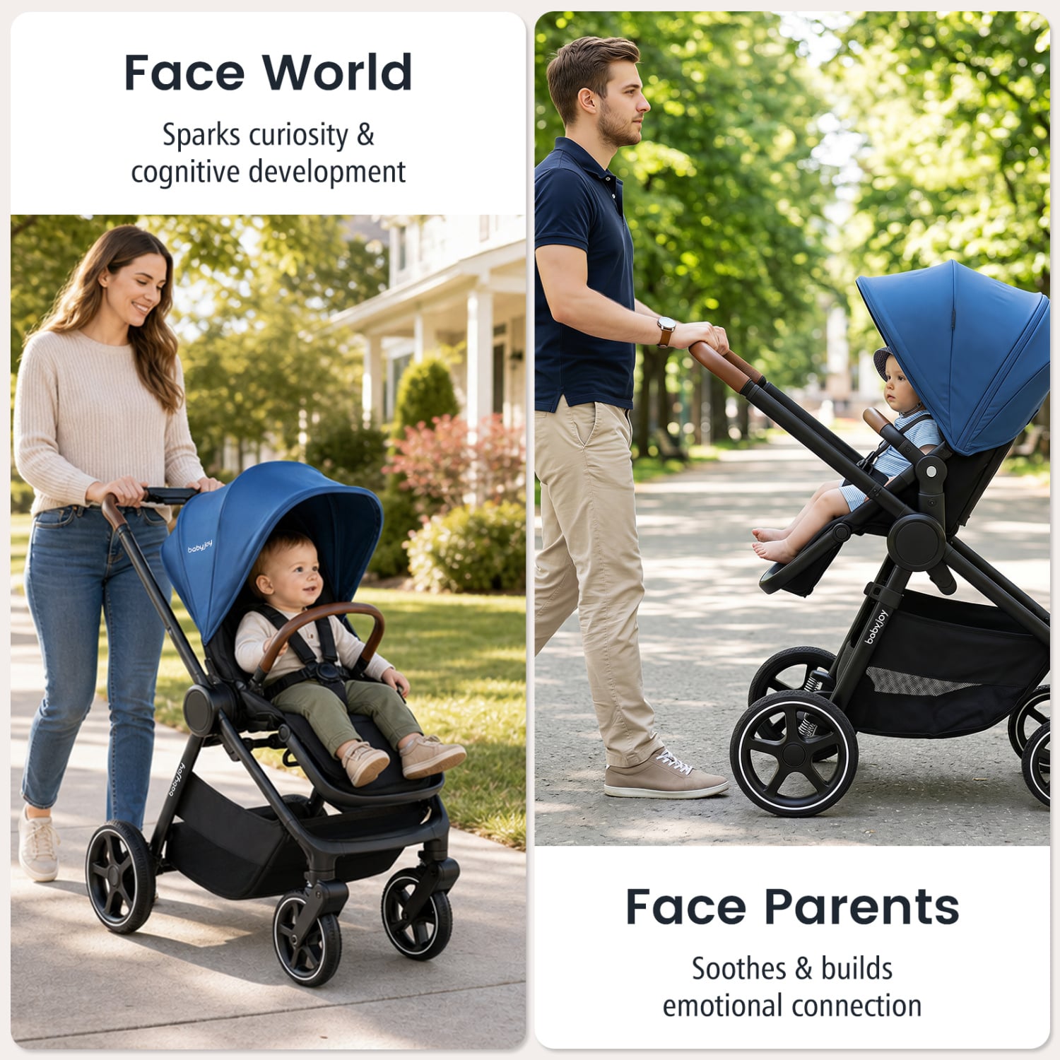 Convertible Travel Baby Stroller with Car Seat Adapters, Blue Baby Strollers at Gallery Canada