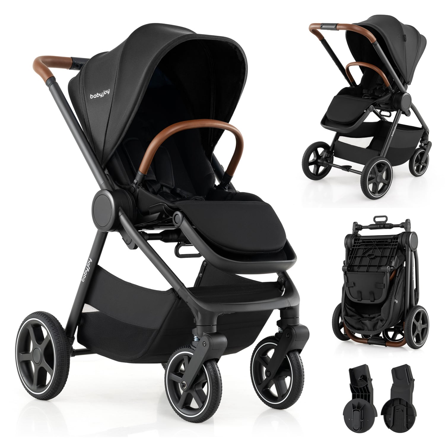 Convertible Travel Stroller, Car Seat Adapters, Black Baby Strollers Black at Gallery Canada