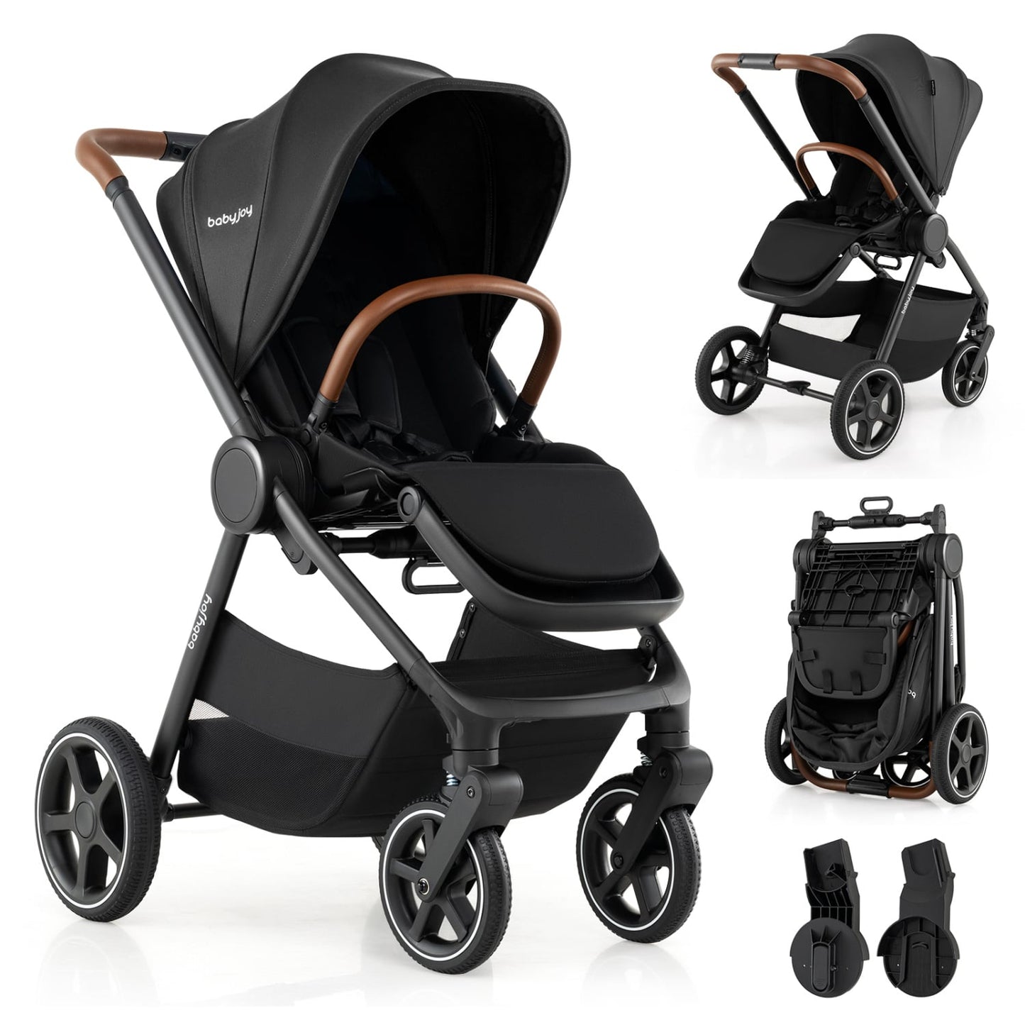 Convertible Travel Stroller, Car Seat Adapters, Black Baby Strollers Black at Gallery Canada