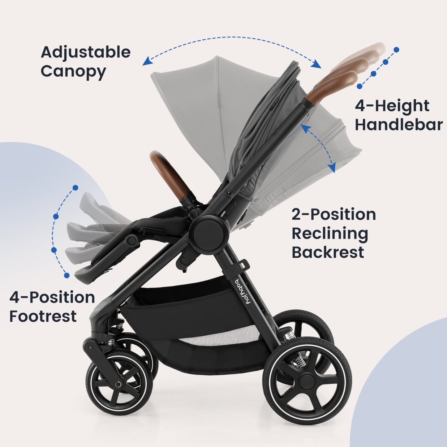 Convertible Travel Baby Stroller, Gray Baby Strollers at Gallery Canada