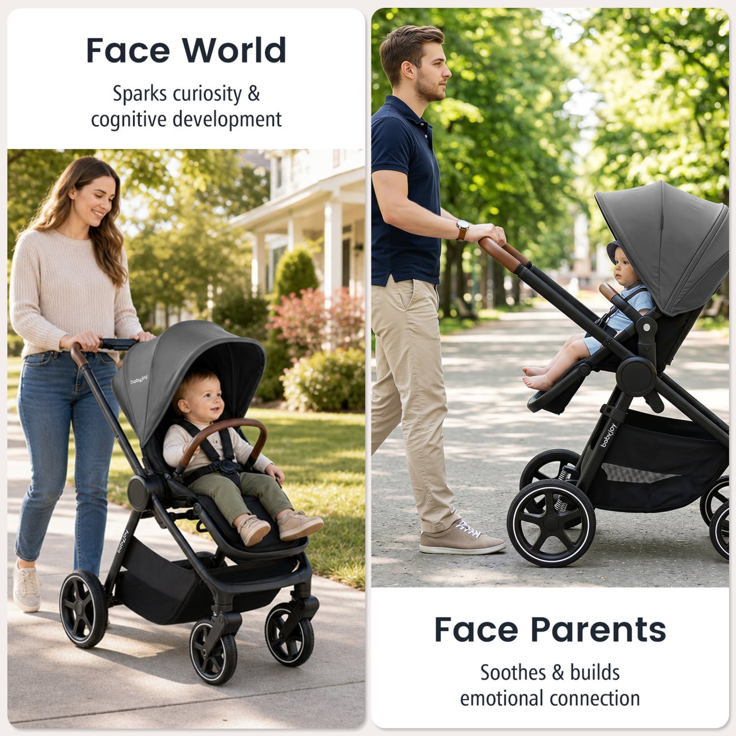 Convertible Travel Baby Stroller, Gray Baby Strollers at Gallery Canada