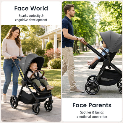 Convertible Travel Baby Stroller, Gray Baby Strollers at Gallery Canada