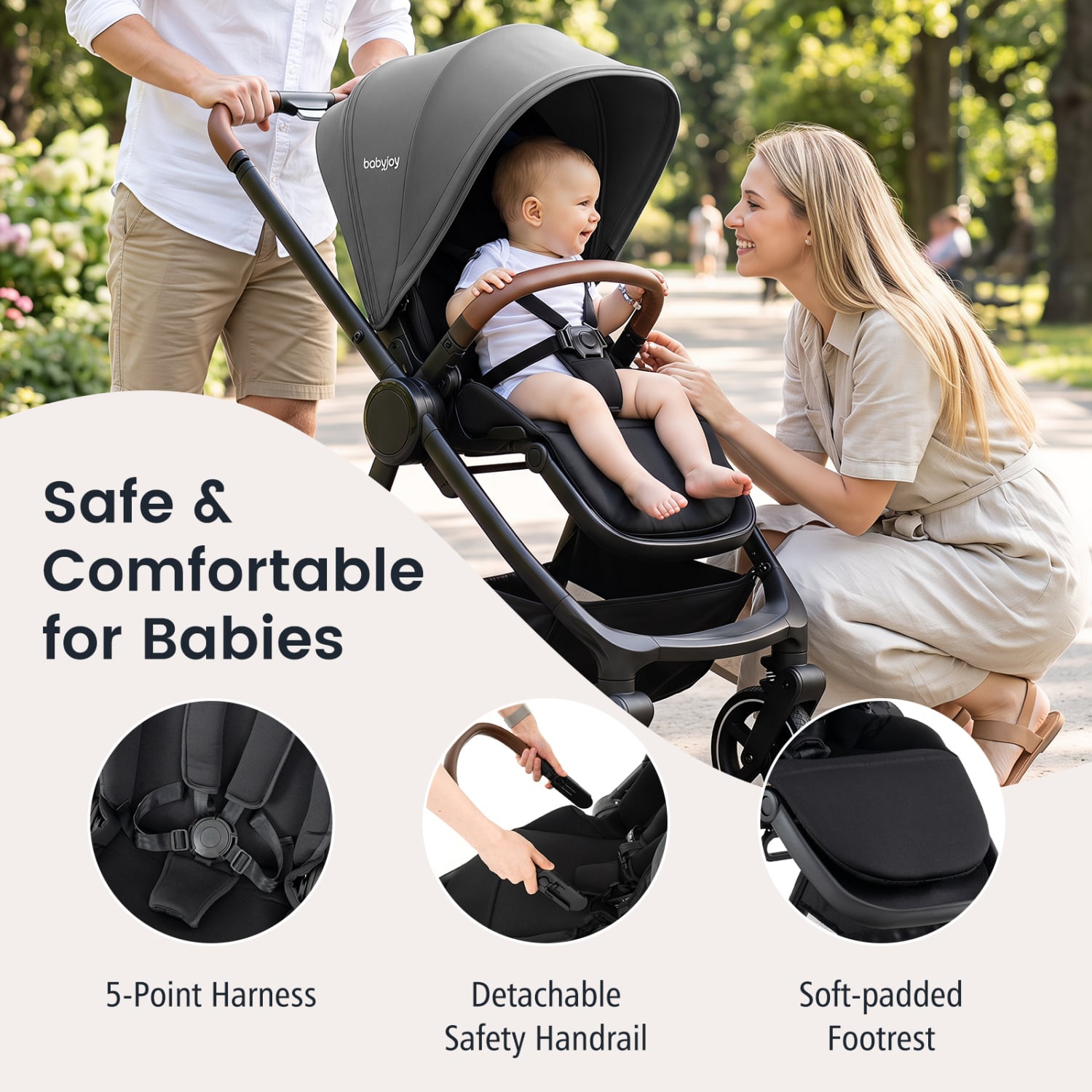 Convertible Travel Baby Stroller, Gray Baby Strollers at Gallery Canada