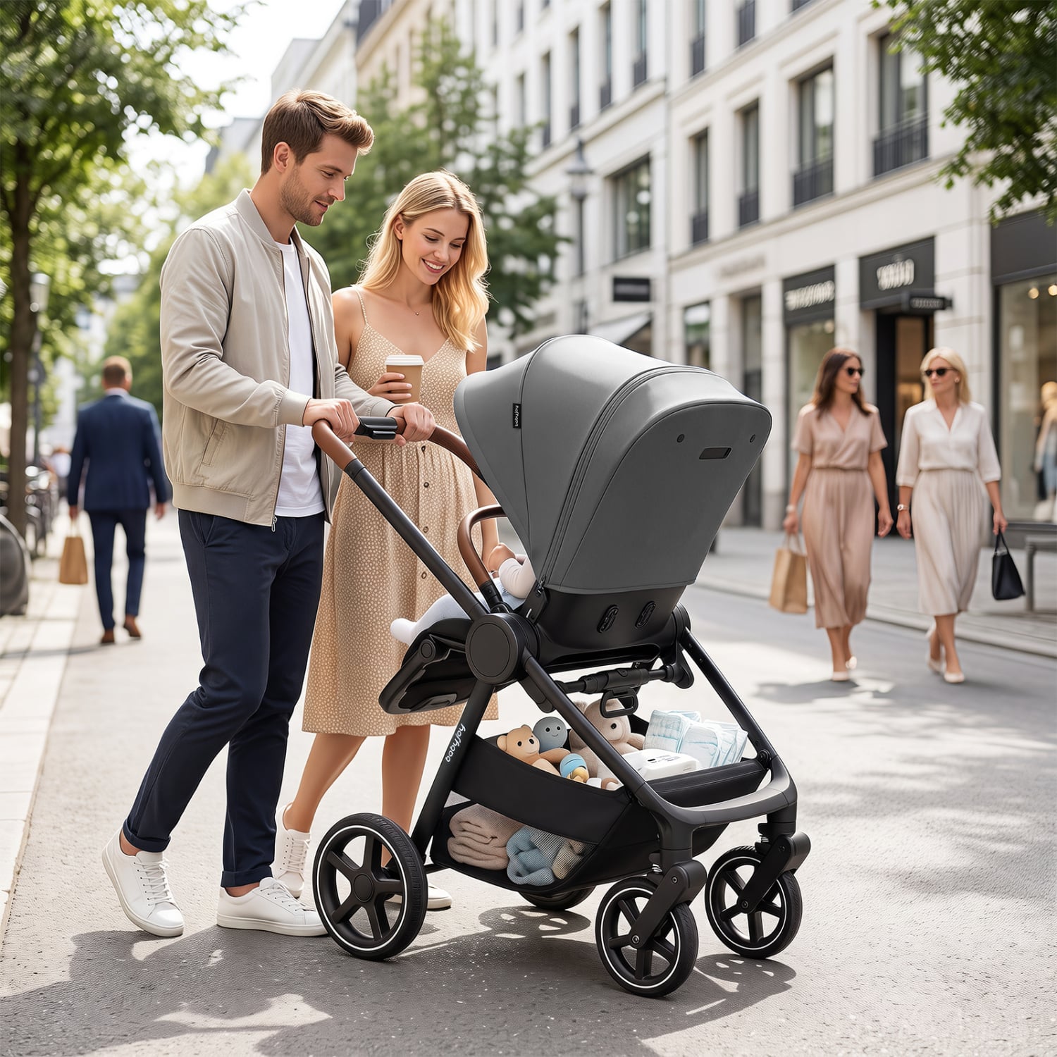 Convertible Travel Baby Stroller, Gray Baby Strollers at Gallery Canada