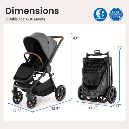 Convertible Travel Baby Stroller, Gray Baby Strollers at Gallery Canada