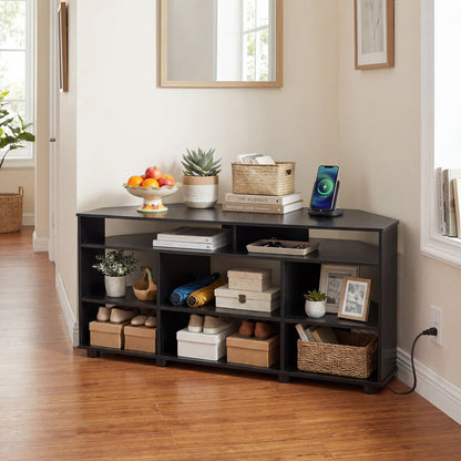 Corner Entertainment Center TV Stand for TVs up to 55 Inch, Black Entertainment Centers & TV Stands at Gallery Canada