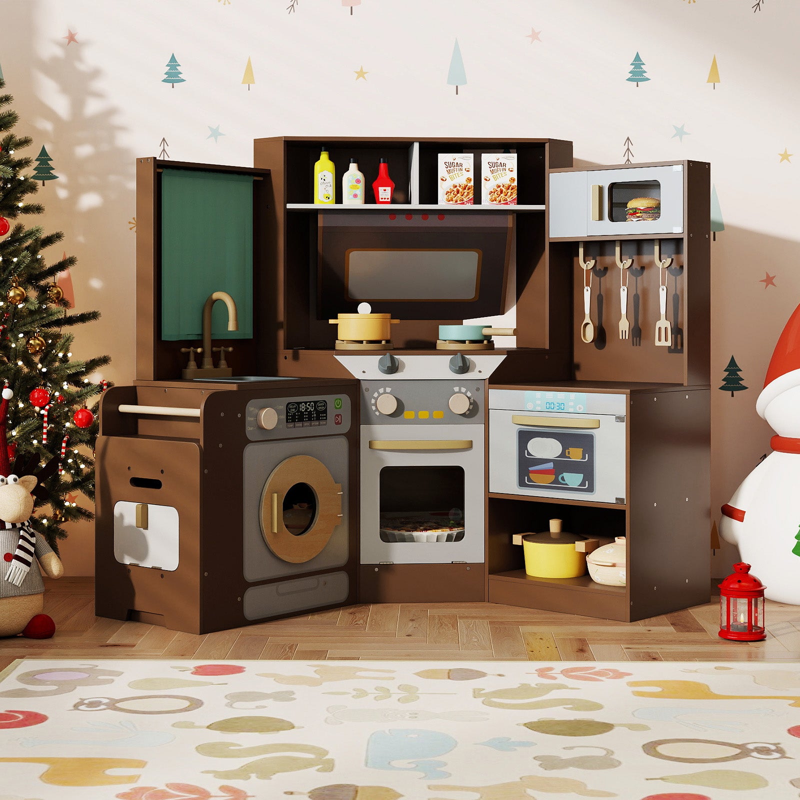 Corner Kitchen Toys With Lights, Sounds, Pull-Out Trash Can, Stoves, Coffee Play Kitchen Sets at Gallery Canada