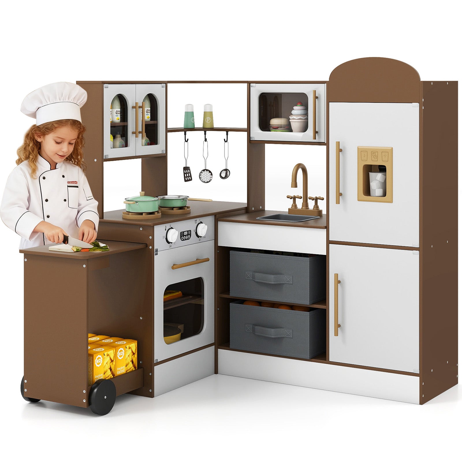 Corner Kitchen With Lights And Sounds, Coffee, Ages 3+ Play Kitchen Sets at Gallery Canada