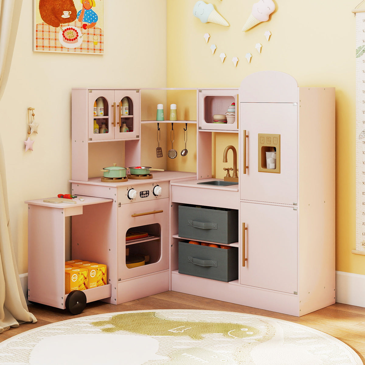 Kids Corner Kitchen With Lights And Sounds, Ages 3+, Pink Play Kitchen Sets at Gallery Canada