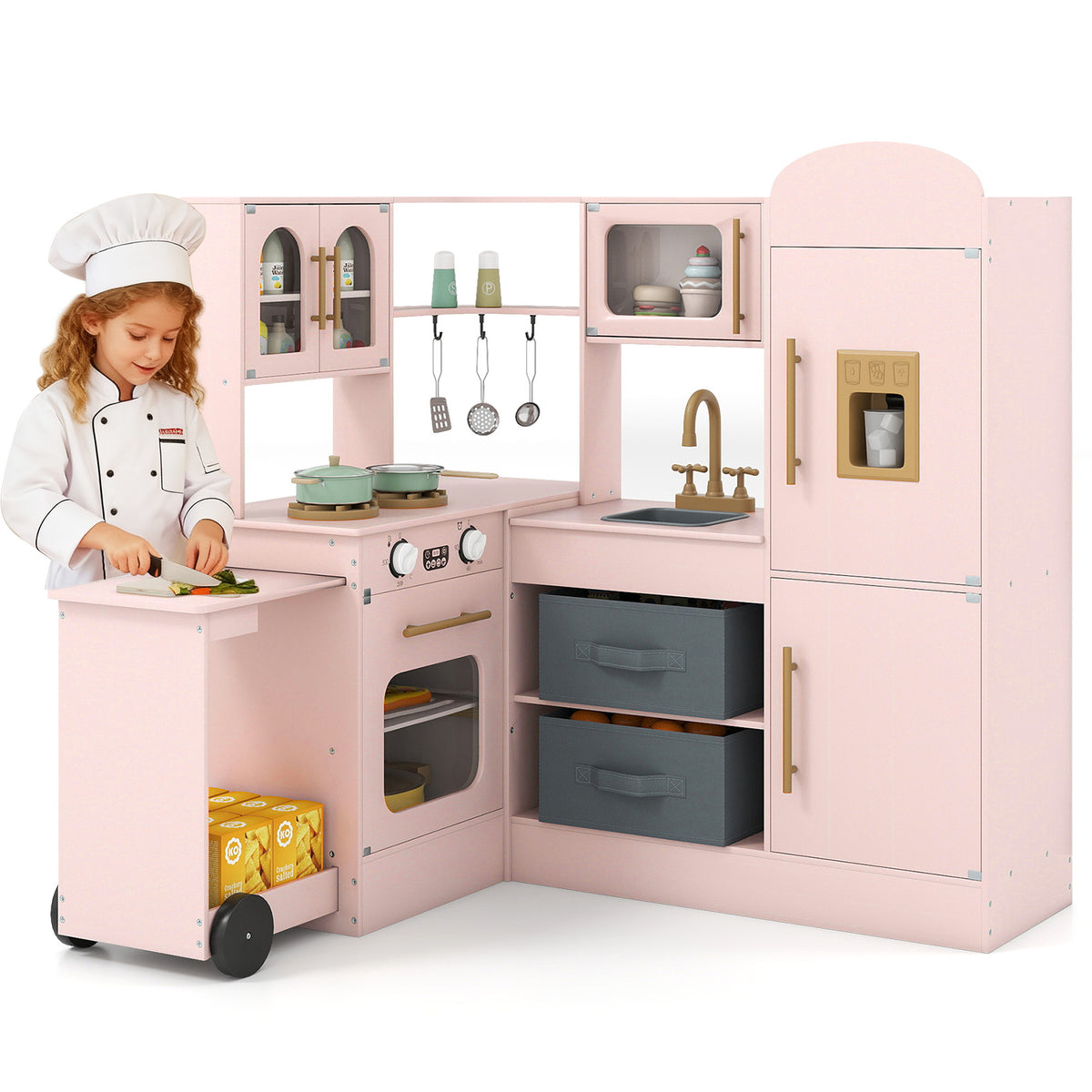 Kids Corner Kitchen With Lights And Sounds, Ages 3+, Pink Play Kitchen Sets at Gallery Canada